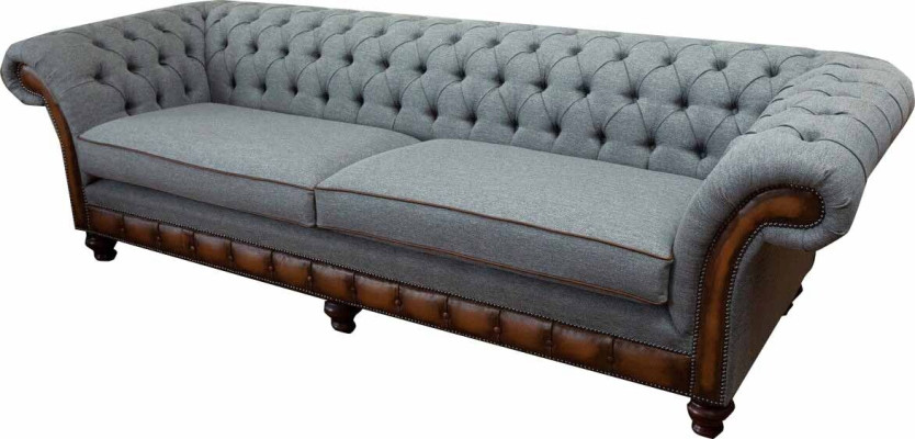 Sofá de lujo 4 plazas salón diseño chesterfield sofá gris sofás nuevo.