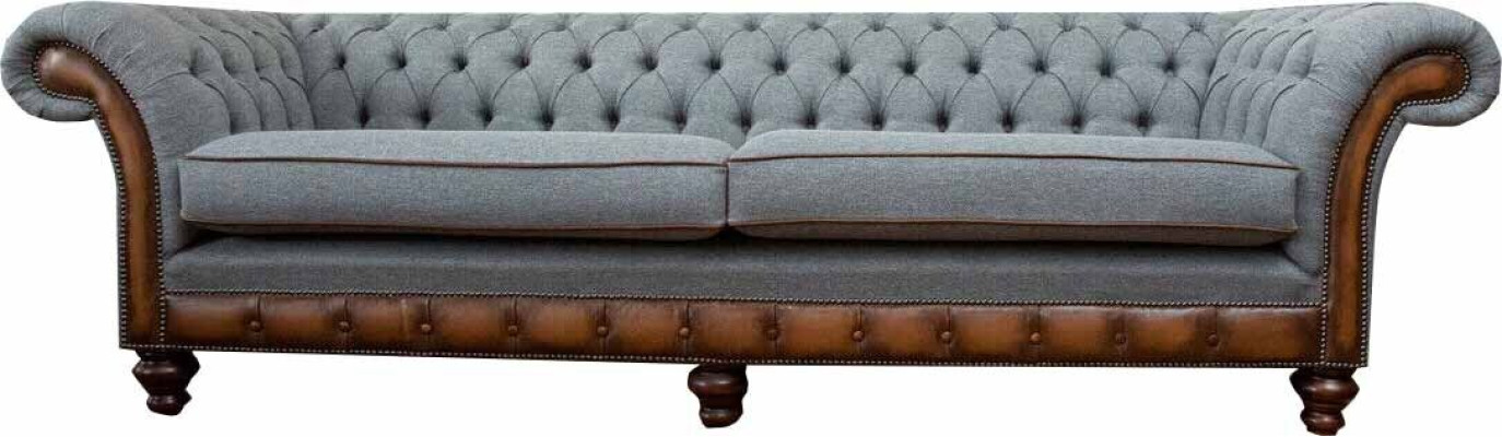 Sofá de lujo 4 plazas salón diseño chesterfield sofá gris sofás nuevo.