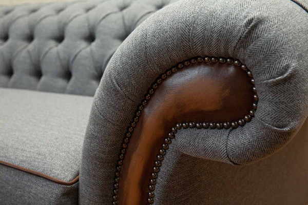 Sofá de lujo 4 plazas salón diseño chesterfield sofá gris sofás nuevo.