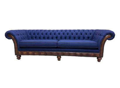 Sofá Moderno Chesterfield de 4 Plazas Sofás de Lujo Sofá de Tela para la Sala de Estar Sofá Nuevo