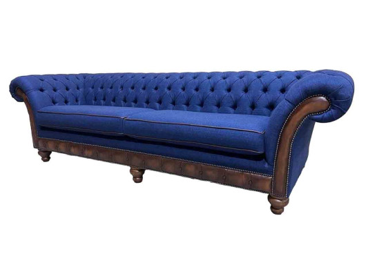 Sofá Moderno Chesterfield de 4 Plazas Sofás de Lujo Sofá de Tela para la Sala de Estar Sofá Nuevo