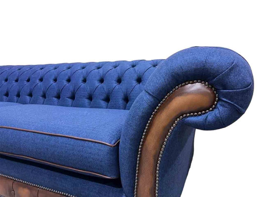 Sofá Moderno Chesterfield de 4 Plazas Sofás de Lujo Sofá de Tela para la Sala de Estar Sofá Nuevo