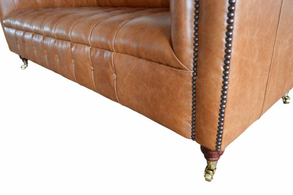 Sofá Chesterfield de 3 plazas Sofás tapizados Sofá de tres plazas Marrón