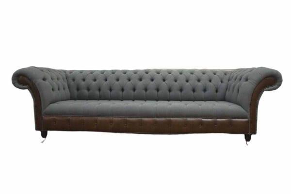 Inglés Chesterfield Sofá de lujo de tela 4 plazas Diseño de tapicería Sofás de tela
