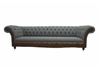Inglés Chesterfield Sofá de lujo de tela 4 plazas Diseño de tapicería Sofás de tela