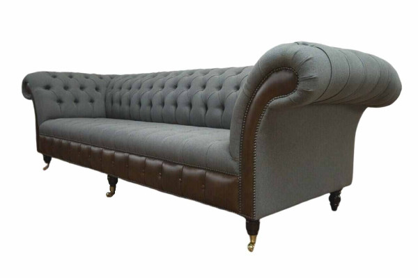 Inglés Chesterfield Sofá de lujo de tela 4 plazas Diseño de tapicería Sofás de tela