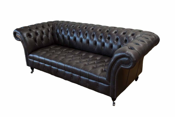 Chesterfield Diseño Luxus Sofá Tapizado Moderno Sillón Asiento de Cuero Sofá de Cuero