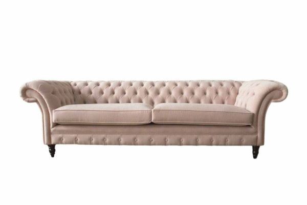 Rosa Viersitzer Polster Sofá de 4 plazas Muebles Sofás Grandes Sofá 245 cm Nuevo