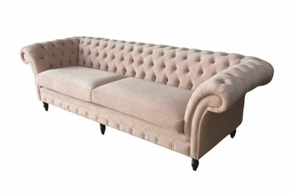 Rosa Viersitzer Polster Sofá de 4 plazas Muebles Sofás Grandes Sofá 245 cm Nuevo