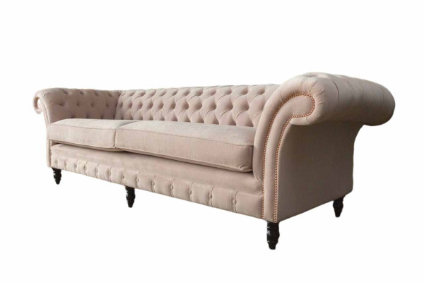 Rosa Viersitzer Polster Sofá de 4 plazas Muebles Sofás Grandes Sofá 245 cm Nuevo