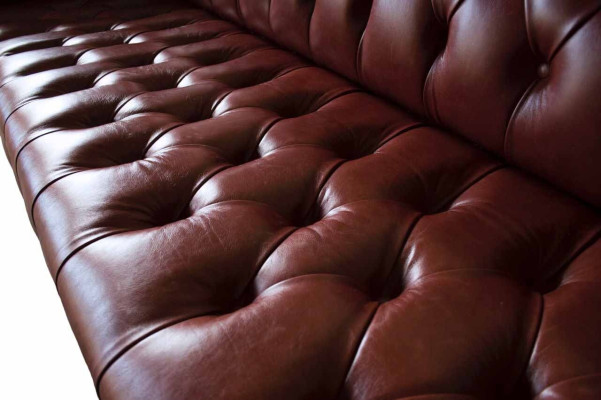 Sofá de cuero 4 plazas diseño Chesterfield sillón de cuero muebles 245cm