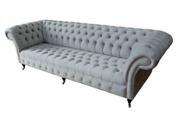 Sofá Chesterfield de 4 plazas, diseño de sofá, tela, tapizado, textil.