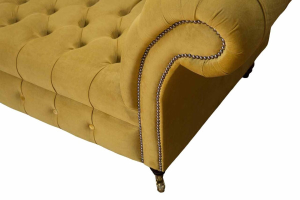 Sofá de diseño de lujo Chesterfield Textil Acolchado Sofá 4 plazas Nuevo