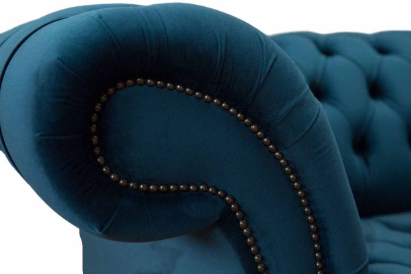 Sofá de diseño Chesterfield tapizado moderno de tela de 4 plazas con función de cama.