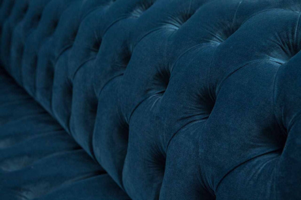 Sofá de diseño Chesterfield tapizado moderno de tela de 4 plazas con función de cama.