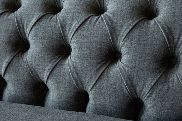 Diseño Chesterfield tela sofá sofá de 4 plazas gris acolchado sofás nuevos.