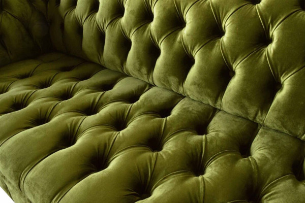 Sofá Chesterfield de diseño 3 plazas verde cojín sofá sala de estar