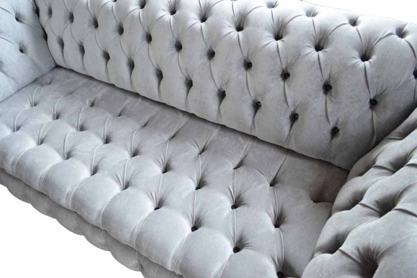Chesterfield sofá de 3 plazas Asiento Textil Tela Sofás Sofá Acolchado