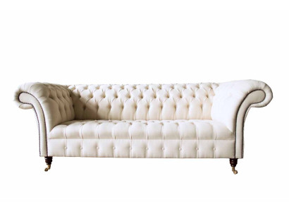 Sofá Chesterfield 3 plazas diseñador rosa, sillones de tela, tapizado textil.