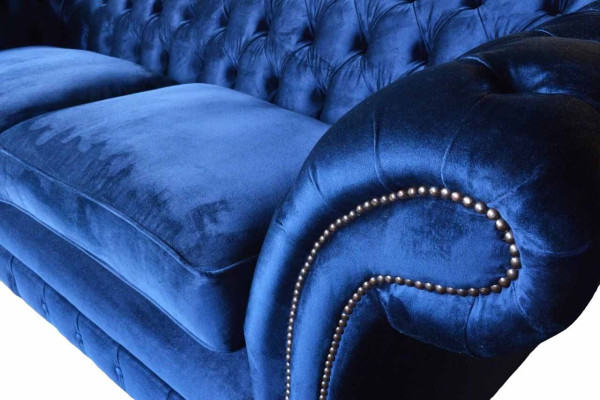 Chesterfield Sofás tapizados Diseño Sofá de lujo 3 plazas Textil Sofá