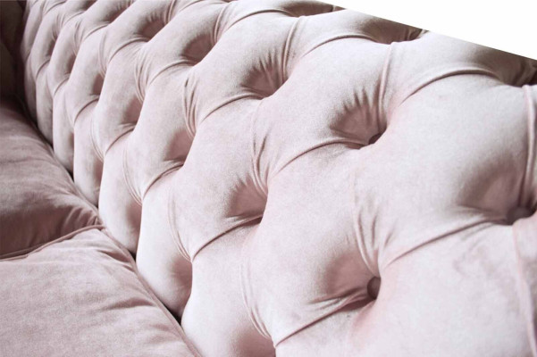 Sofá de 3 plazas estilo Chesterfield, diseño de muebles, asiento de textil tapizado nuevo.