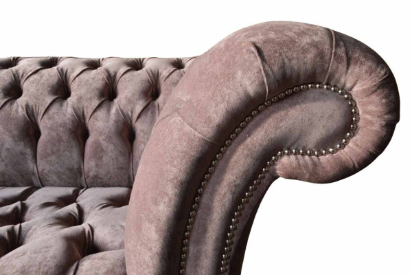 Chesterfield Sofá Couch Diseño de Tapicería 3 Plazas Sofás Tres Plazas Lila