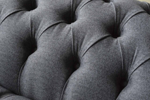 Chesterfield sofá de tela de 3 plazas acolchado nuevo.