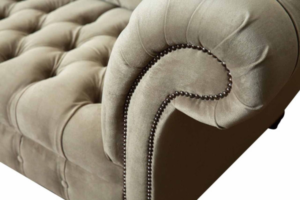 Sofá Chesterfield de 3 plazas Sofá tapizado Sofás Sofá de tela de tres plazas Gris Nuevo