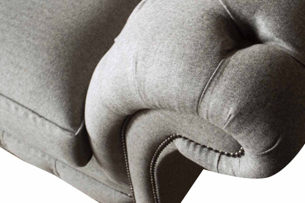 Inglés Chesterfield Sofá Sofá Muebles de oficina de tres plazas de terciopelo marrón de 230 cm