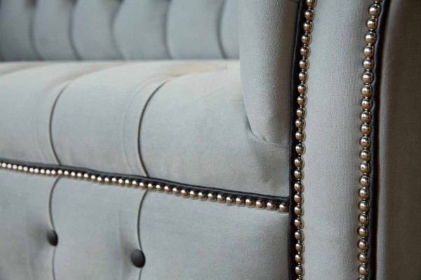 Sofá 3 plazas de lujo Chesterfield Sofás de cuero Sofá de diseñador Nuevo