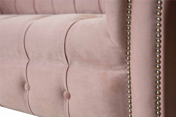 Chesterfield 3 plazas Rosa Sofás de diseño Tapicería Sofás Tela Textil
