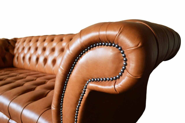 Sofá de 3 plazas Moderno Chesterfield Sofá Marrón Nuevo