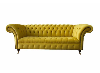 Chesterfield sofá de 3 plazas estilo sofá tapizado en tela sofá nuevo