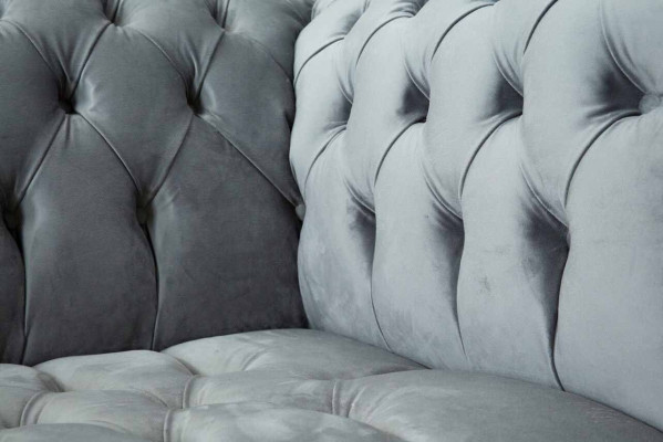 Sofá de 3 plazas de tela Sofás Cama Chesterfield Gris de Tres Plazas