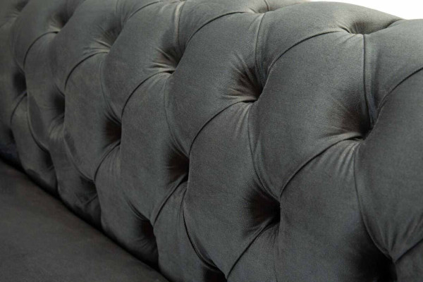 Sofá de tela Chesterfield de 3 plazas de lujo, diseño de muebles lounge.
