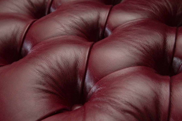 Chesterfield de 3 plazas sofá de cuero tapizado de lujo color marrón muebles de 230 cm.