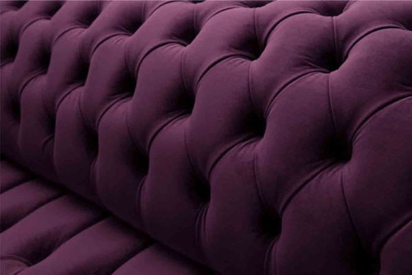 Sofá Chesterfield lila de 3 plazas Chesterfield Sofá de diseñador de tela