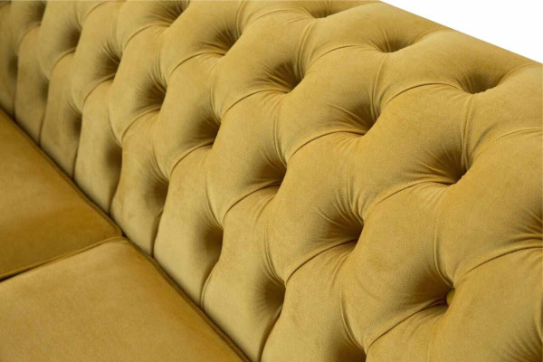Sofá Chesterfield de 3 plazas, diseño de lujo, estilo textil.