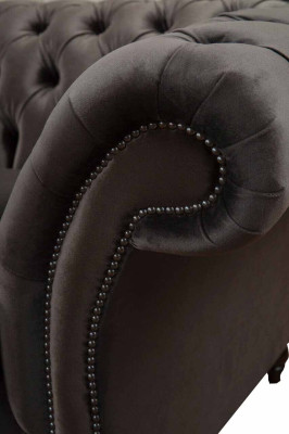 Sofá de 3 plazas para sala de estar de lujo, muebles de diseñador tapizados Chesterfield nuevos.