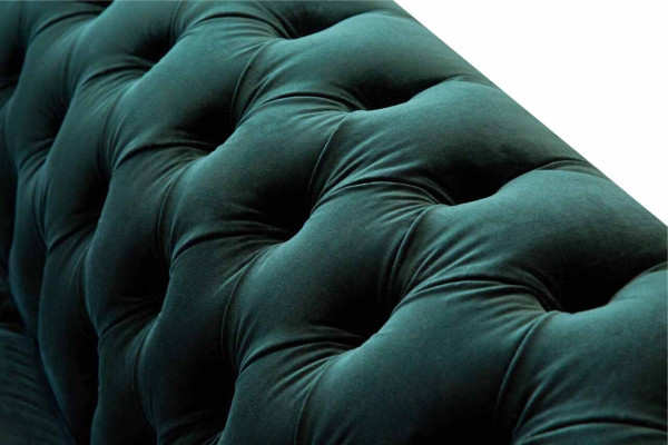 Chesterfield tapizado de 3 plazas en tela, sofá de tres plazas en terciopelo.