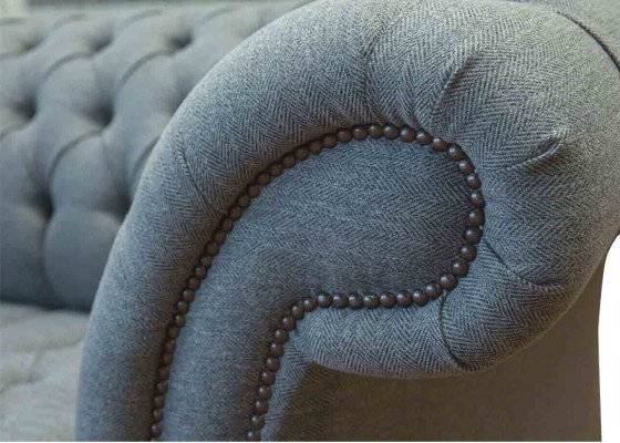 Chesterfield mobiliario de oficina sofá sofá de dos plazas textil gris