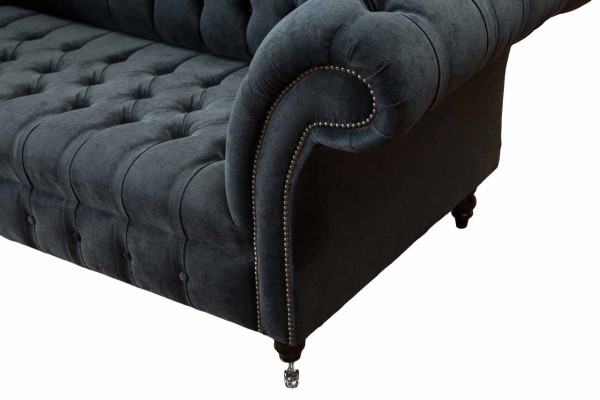 Sofá de 2 plazas diseño Chesterfield asiento de lujo de tela acolchado nuevo