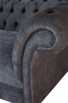 Sofá Chesterfield de 2 plazas de tela tapizada Diseño de sofás de lujo en textil