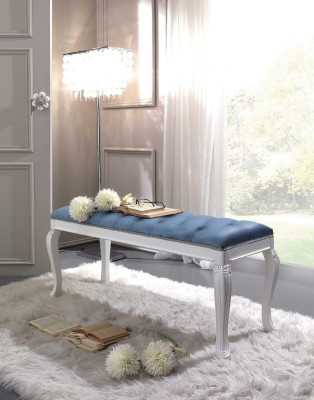 Chesterfield asiento acolchado Banco asiento Taburete Textil Tela Madera Estilo Diseño