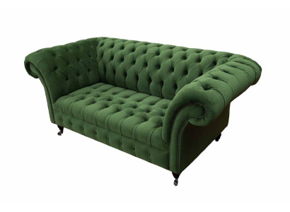 Chesterfield mobiliario de oficina sofá sofá de 2 plazas textil verde