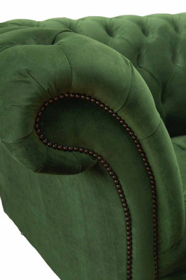 Chesterfield mobiliario de oficina sofá sofá de 2 plazas textil verde