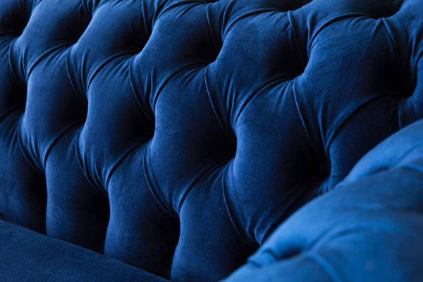 Chesterfield oficina muebles de asientos sofá sofá de 2 plazas textil azul