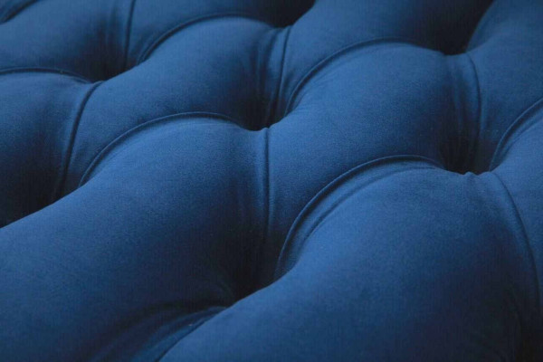 Chesterfield mobiliario de oficina Asiento sofá sofá 2 plazas Textil Azul