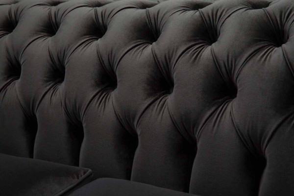 Sofá de tela Chesterfield de 2 plazas, diseño tapizado de lujo, sofá de tela.