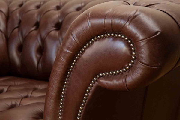 Sofá Chesterfield de sala de estar Sofás Sofá Tapizado de Cuero Moderno de 1,5 plazas